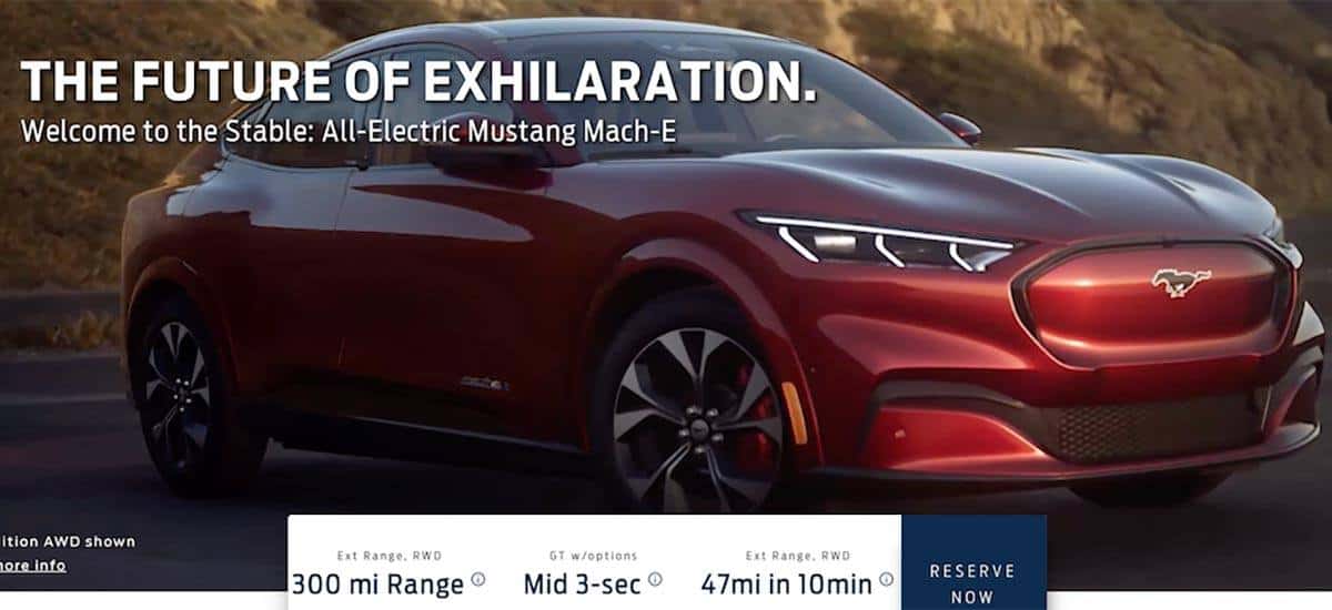 Foto del SUV eléctrico Ford Mustang Mach E