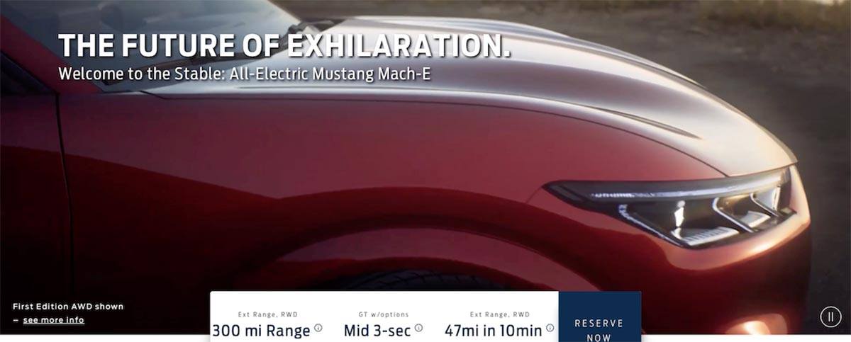 Lateral del Ford Mustang Mach E